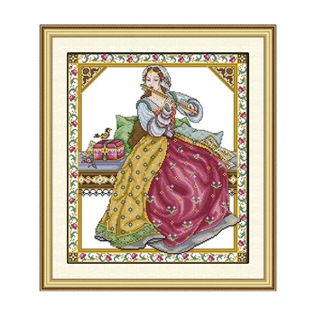 

Joy Sunday Solo Patterns Stamped Cross Stitch Kits Sale Printed Fabric 14CT 11CT DMC DIY Cotton Thread Embroidery Needlework Kit