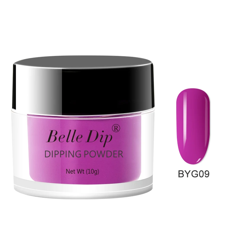 BELLE DIP неоновая пудра с блестками 10 г долговечная естественная воздушная сухая блестящая флуоресцентная неоновая пудра для украшения ногтей - Цвет: BYG09
