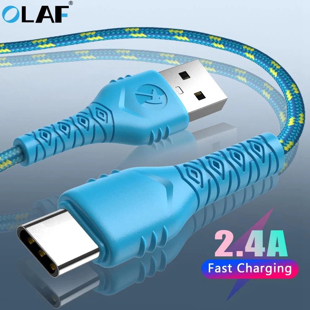 

OLAF USB Type C Cable for Samsung S10 S9 Fast Charge Type-C Mobile Phone Charging Wire USB C Cable for Xiaomi mi9 Redmi note 7