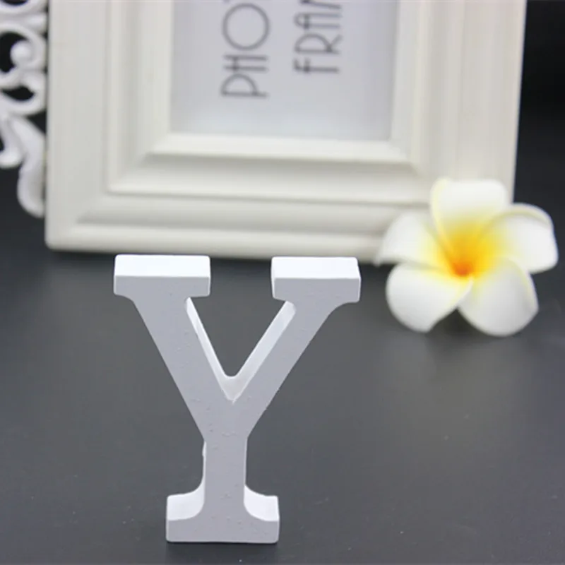 1pc 8CM White Wooden Letters English Alphabet DIY Personalised Name Design Art Craft Wedding Home Decor letters room decoration - Цвет: ZM-Y