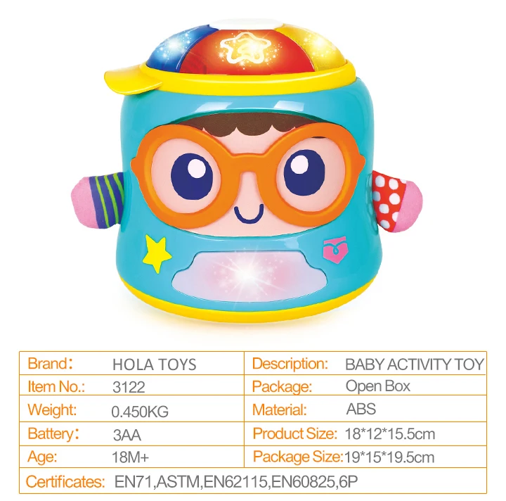 HOLA TOYS 3122 детская пустышка и actiity игрушка с огнями/музыка/языковые говорящие игрушки