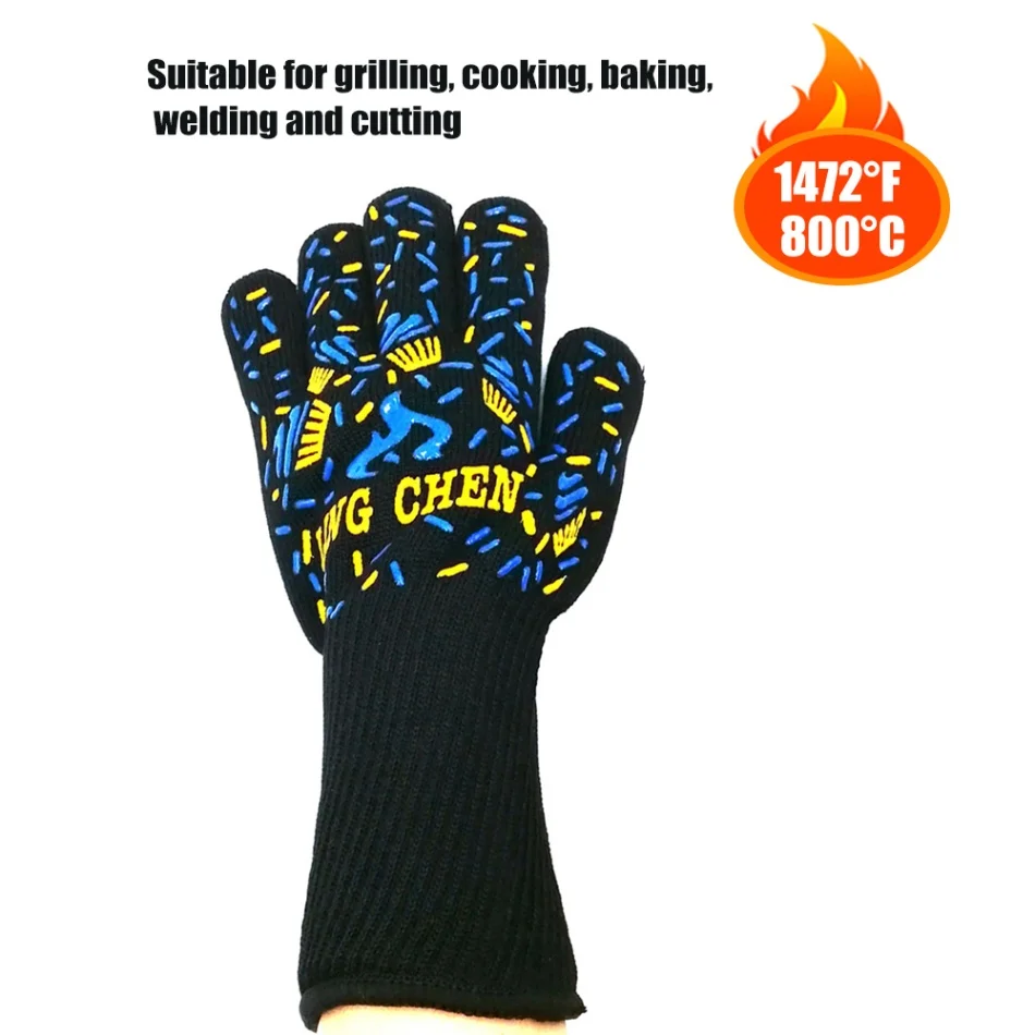 Кухонная перчатка для барбекю термостойкие рукавицы кухонная принадлежность, микроволновая печь изоляция печи Нескользящие Утепленные перчатки силиконовые перчатки - Цвет: D 1PC