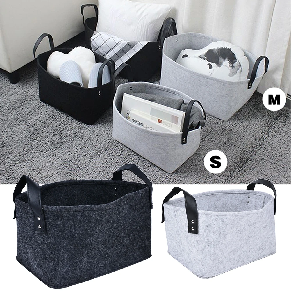 Cloth Collection Basket Toys Makeup Organizer Large Capacity With Handle Desktop Debris Storage Basket