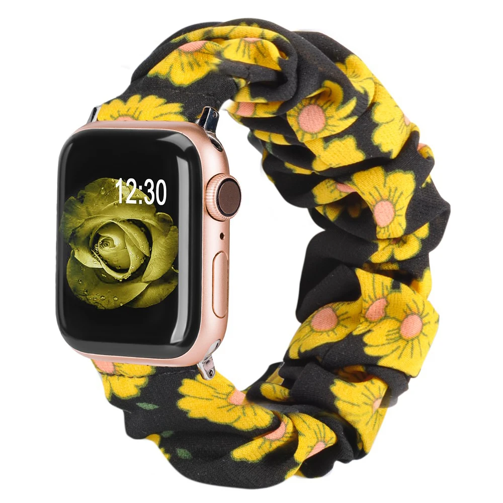Ремешок для apple watch band 44 мм 40 эластичный браслет iwatch 42 38 девушек и женщин series 5 4 3 2
