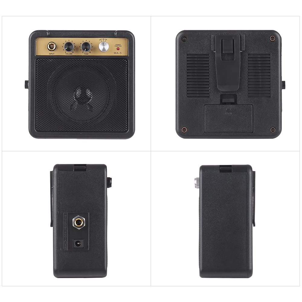 Mini Guitar Amplifier Amp Speaker 5W with 6 35mm Input 1 4 Inch Headphone Output Supports Volume Tone Adjustment Overdrive