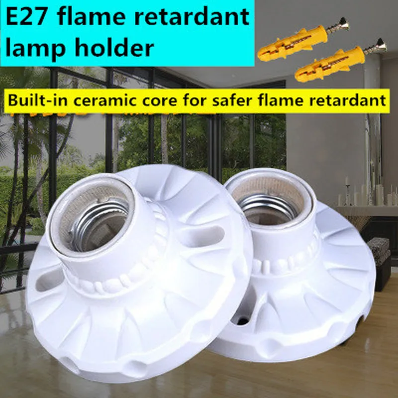 

New E27 Flame Retardant Plastic Ceramic Lampholder Accessories Applicable to Living Room Restaurant Bar Terrace Shopping Mall