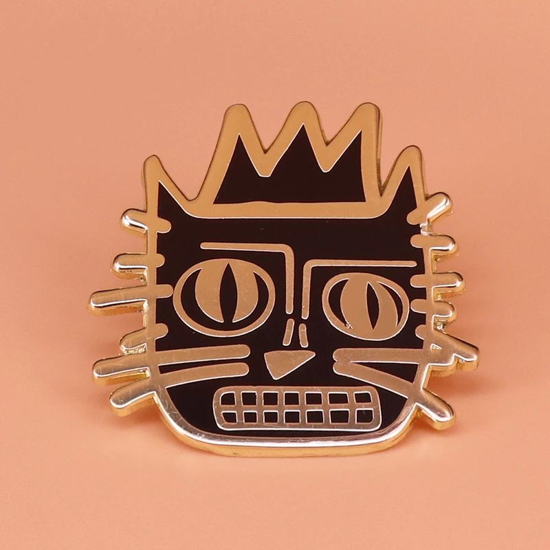 Булавка для лацкана Basquiat cat популярный художественный аксессуар граффити|Броши| |