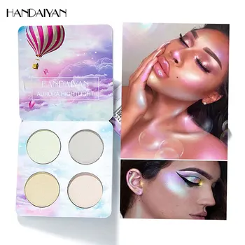 

HANDAIYAN Feature Glitter Highlighter Palette Colorful Rainbow Aurora Highlight Powder Face Makeup Contour Corrector Luminous