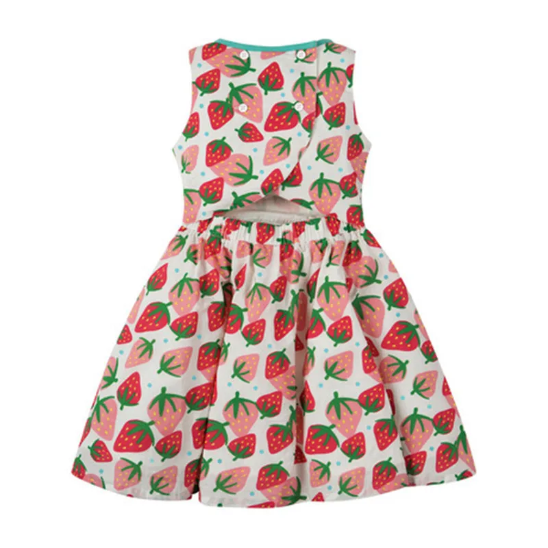Little Maven/ новые летние с коротким рукавом детская одежда для девочек, детская одежда для маленьких девочек с милым клубничным принтом Платье с принтом для девочек платья От 2 до 7 лет