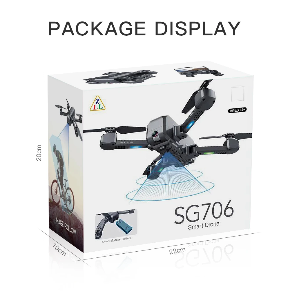 SG706 Folding drone 4k profesional WIFI FPV Quadrocopter with camera HD air selfie quadcopter Speed control optical flow Drones