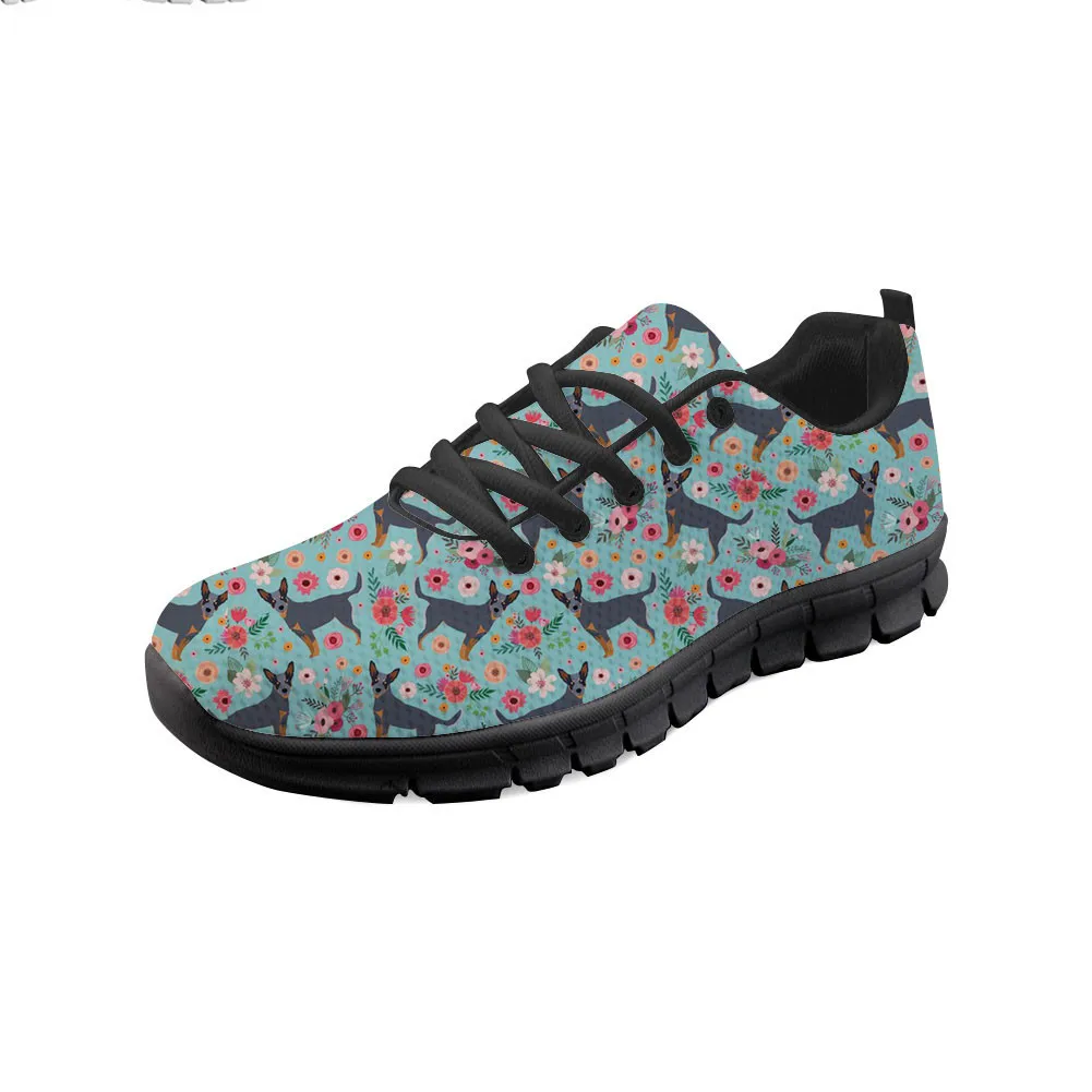 

Australian Cattle Dog Flower Pattern Woman Shoes Mesh Sneakers Women Breathable Casual Running Shoes Ladies Sports Shoes Flats