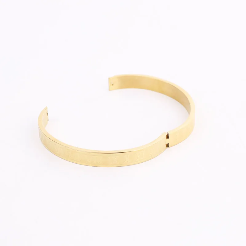 High Quality Men Women Jewelry Bracelet Stainless Steel Roman Bangle Bracelet Men Women Gift - Image 4