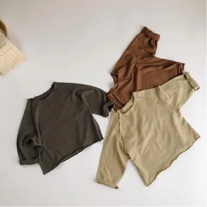 2020 новая футболка для мальчиков и девочек Модный хлопковый топ с длинными