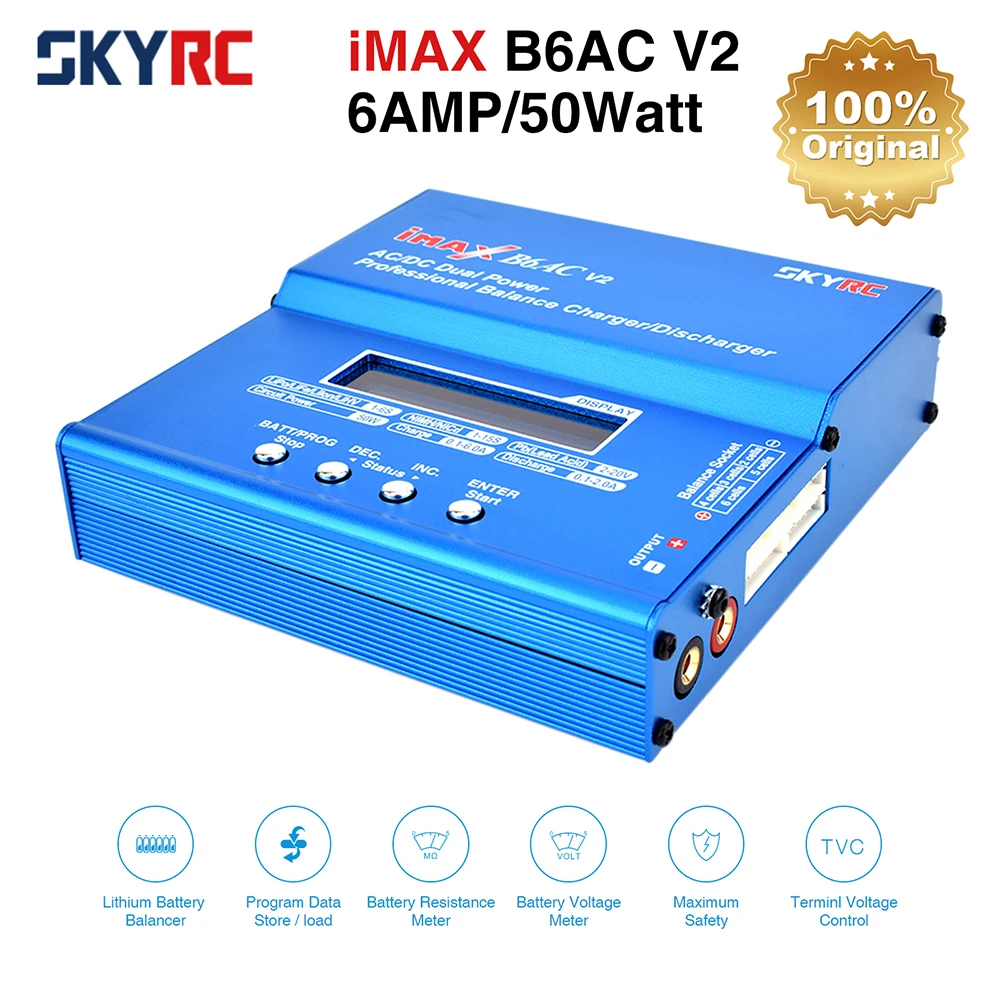 Балансирующее зарядное устройство SKYRC iMAX B6AC V2 для заряда Li-Ion Nimh Nicd Lipo