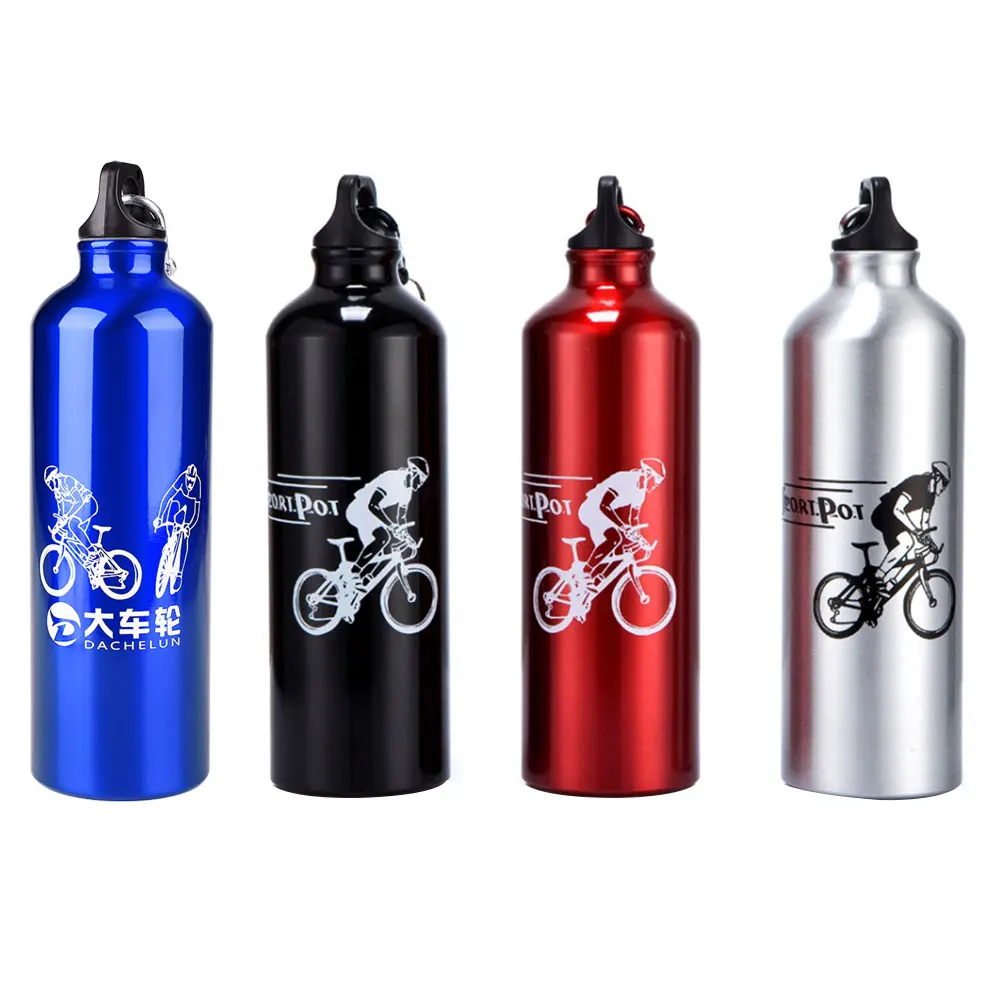 Sports 750ML Water Drinking Bottle Carabiner Clip Cycling Aluminum Cup