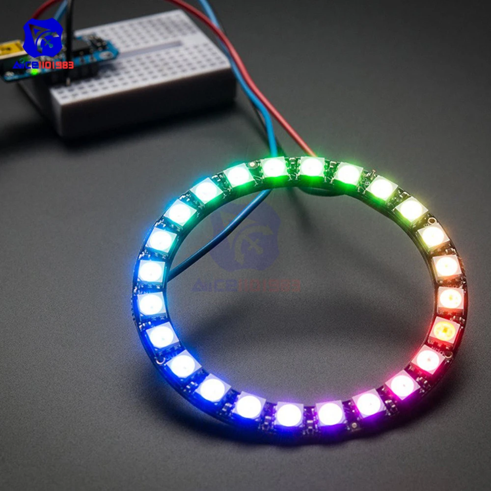 Integrated Drivers For Arduino S6LF 1Pc WS2812 5050 RGB LED Ring 24Bit RGB LED