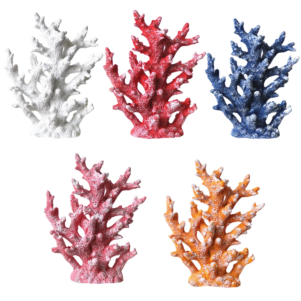 Sea Themed Reef Coral Aquarium Decor Corals Ornaments Fish Tank Underwater Decoration Pet Supplies 10inch Height 