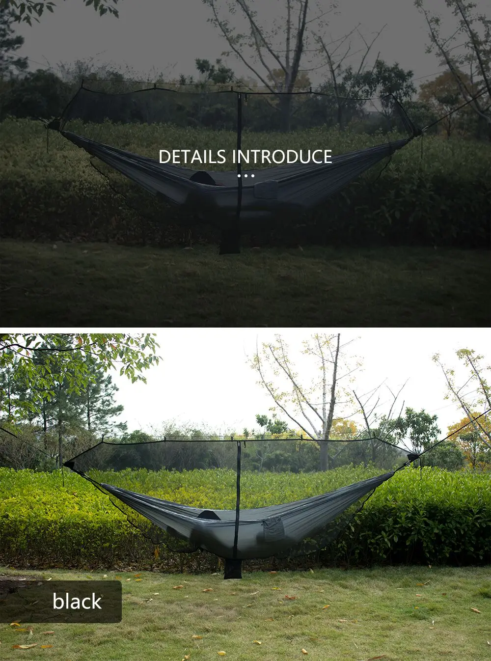 Outdoor Hammock Mosquito Net Travel Portable Double Person Foldable Separating Mosquito Bed Net, Hammock(not included)