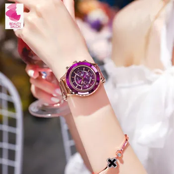 

Luxury Woman Watch Stainless Steel Strap Wristwatch Ladies Sapphire Crystal Japan Movement 3 Sub-dial Waterproof Watches INS