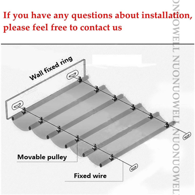 Sunshade Net Accessories Set Stainless Steel Clamp Pulley Wire Rope Telescopic Installation Tools sunshade net sun shade net clips