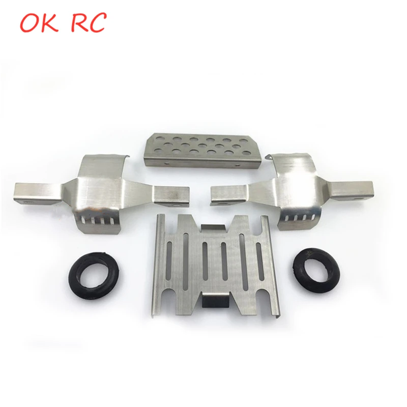 

1/8 RC Model Car RC Crawler Metal Front Middle Chassis Armor Skid Plate Guards Upgrade Part For Km2 Th2 Parts