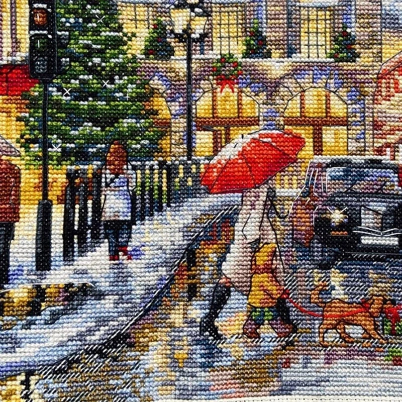 Уличный вид после дождя вышивка крестиком шаблоны для алмазной вышивки наборы