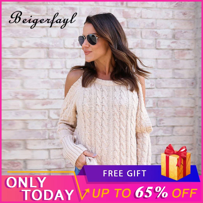 Beigerfayl свитер с открытыми плечами Maglie Donna Autunno свитера для женщин Invierno