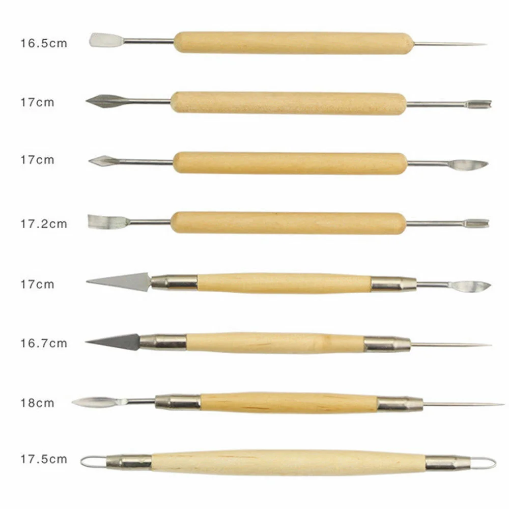 22pcs/Set Pottery Tools Pen Type Wax Sculpting Polymer Modeling Carving Handheld Clay Detailing Arts Crafts Sewing