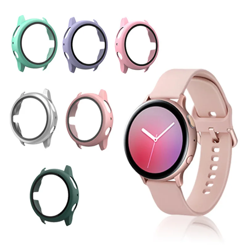 Чехол для Samsung Galaxy Watch Active 2 40 мм полноразмерный бампер с закаленным стеклом защита