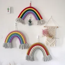 Домашний Радужный Шарм ручной вязки Радужное украшение скандинавские украшения для детской комнаты