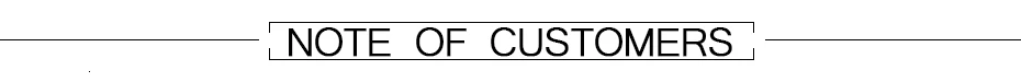 NOTE OF CUSTOMERS