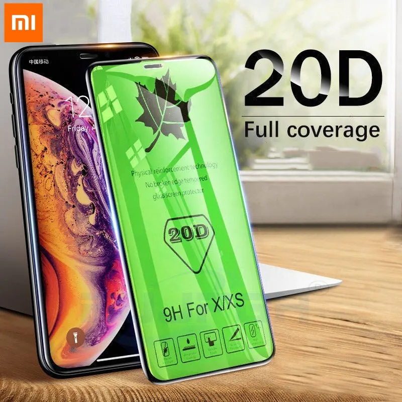 

20D Curved Edge Full Cover Glass Xiaomi Redmi Note 8T 9s 10X 5G k20pro 10X 4G Mi 10lite 5G 9 Mobile phone protective Front Film