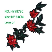 1 шт. вышитая железная нашивка с цветком розы и сливы для одежды, DIY полосатая одежда, Лоскутная наклейка на заказ, значки с цветами