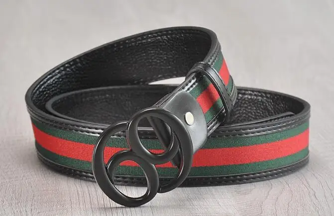black buckle black Новейшая модная популярная горячая Распродажа стильная красная и зеленая ткань с поясом мужской деловой кожаный пояс для отдыха популярные женские ремни - Цвет: black buckle black