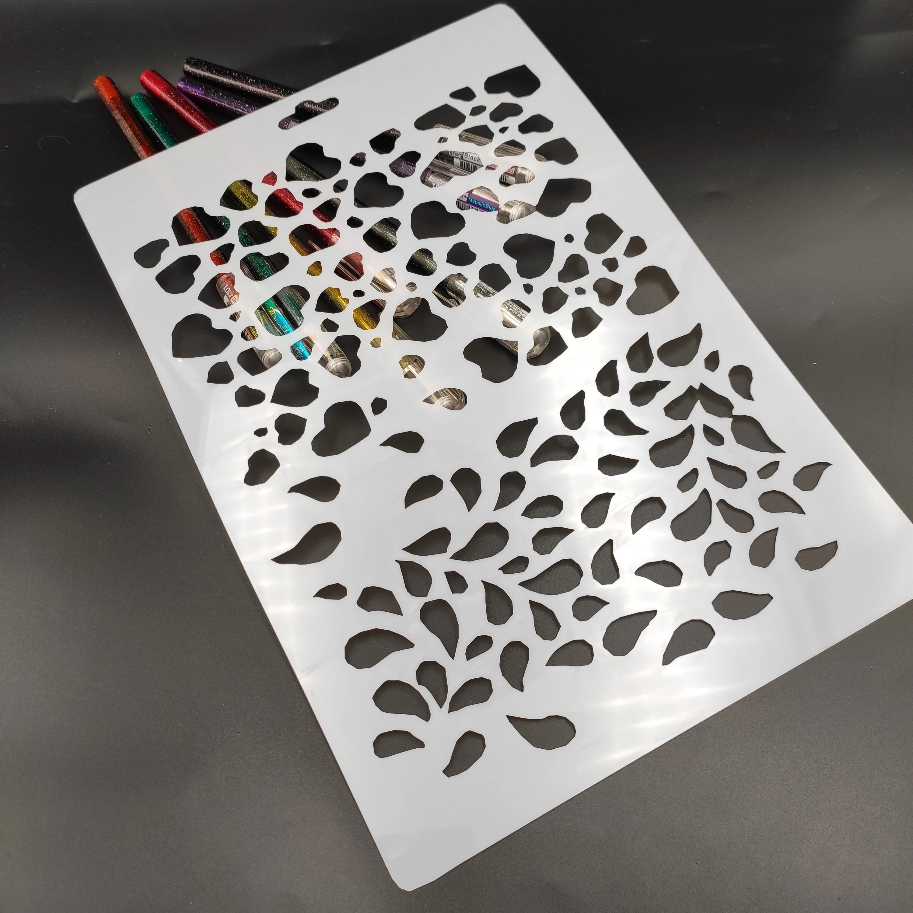 26x17.8cm Pieces heart scrapbook stencils spray plastic mold shield DIY cake hollow Embellishment printing lace ruler Easter | Дом и сад