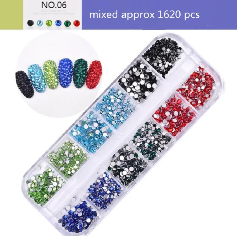 1 коробка, красочные бриллианты, дизайн, 3D дизайн ногтей, украшения, амулеты, ногти, блеск, принадлежности для ногтей, инструменты, ювелирный набор - Цвет: 6