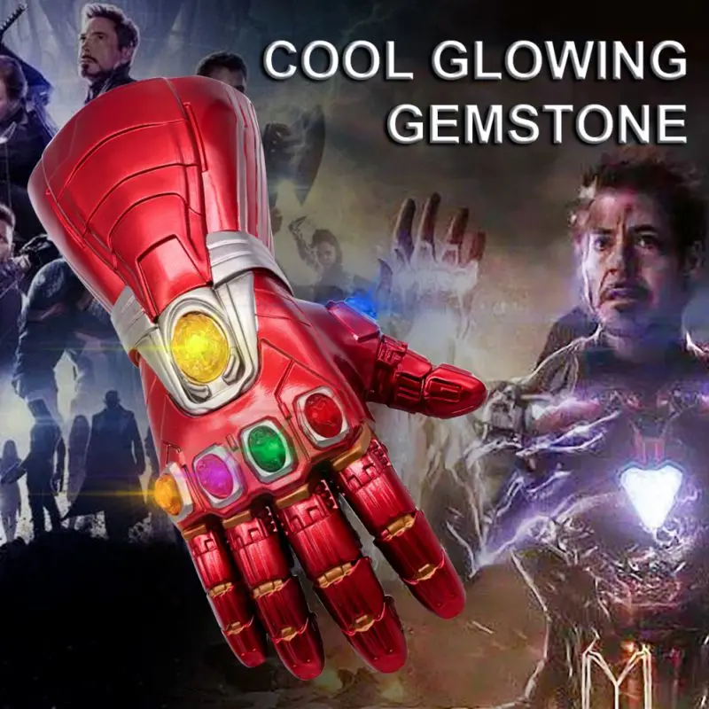 Infinity War Железный человек светильник из ПВХ вверх перчатки правая рука с 6 съемными освещенными камнями косплей реквизит для детей