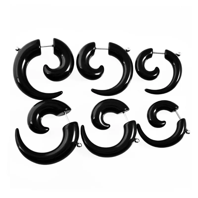 Мужские/женские серьги в форме улитки GUN акриловые черные вечерние ювелирные