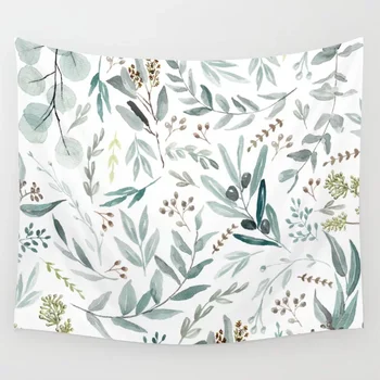 

Eucalyptus Plant leave Tapestry Plant Wall Hanging Tapestries Dorm Wall Art Home Decor Traveling Camping Beach Towel Yoga Mat