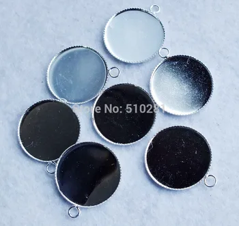 

Free Shipping !!! Z-1403 wholesale 500pcs/lot 25mm DIY Picture Pendant Base Blanks Silver Plated