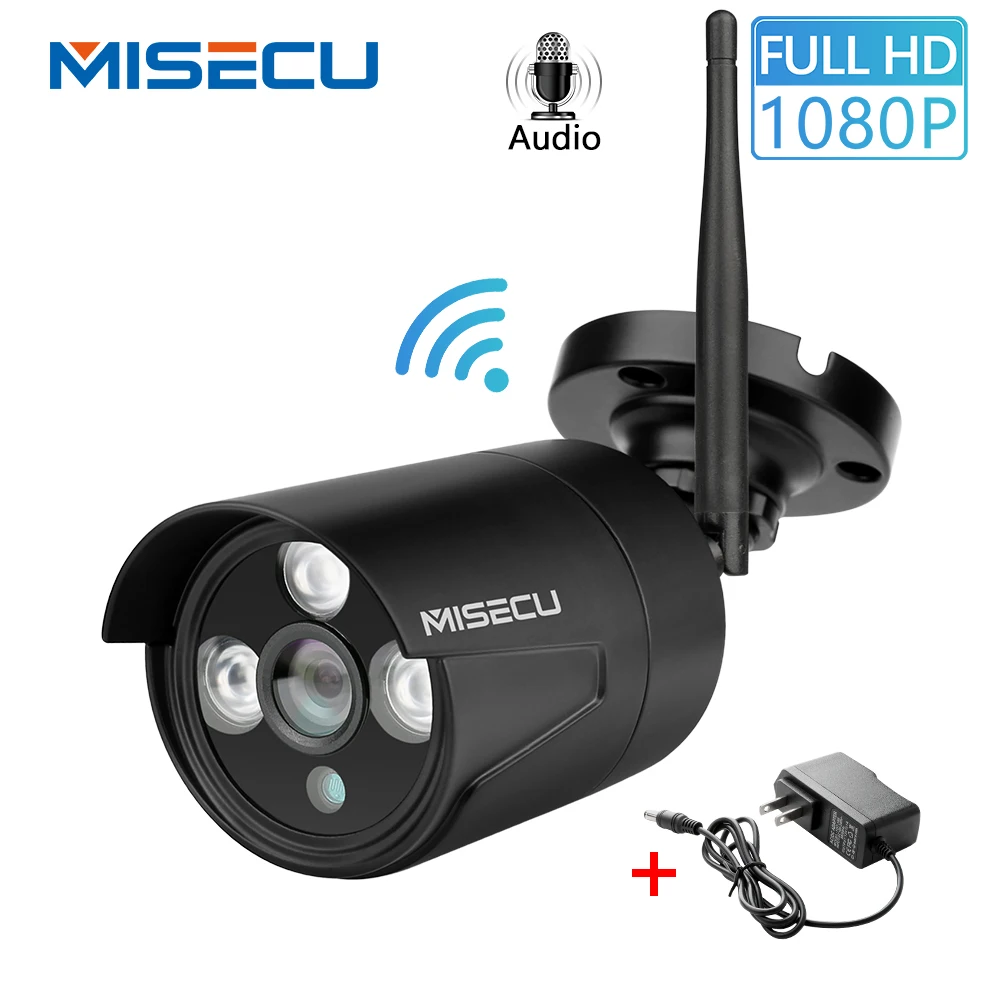 

MISECU 1080P Home Security Wifi IP Audio Camera Outdoor Wireless With MiscroSD SD Card Slot Onvif P2P Email Push Night Vision
