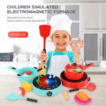 

25PCS/Set Electric Simulation Cooker Toy Light Ringtone Simulation Digital Display Voice Report Function Educational Toy For Kid