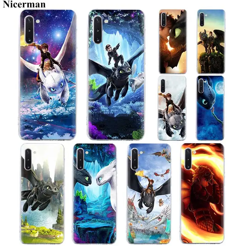 

Toothless Train Your Dragon Soft Case for Samsung Galaxy Note 10 5G 8 9 S10 Plus S10e M40 M30 Phone Coque Cover Silicone Shell
