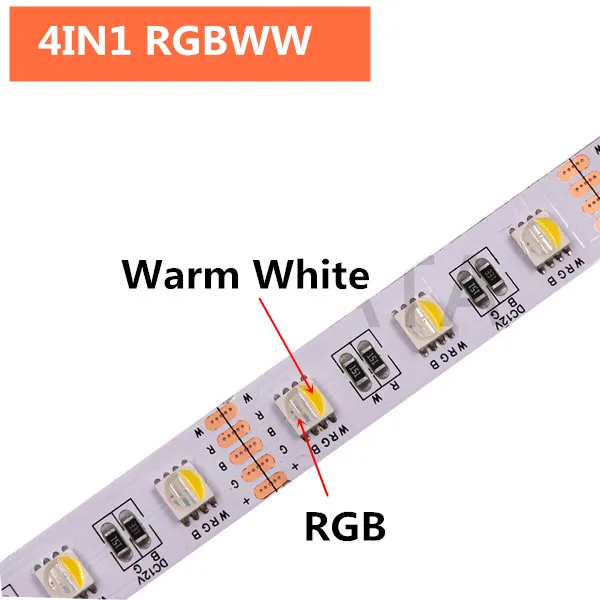 5050 RGB Светодиодная лента 60 Светодиодный s/m RGBW RGBWW RGB CCT белый теплый белый светодиодный свет водонепроницаемый 12 В светодиодный свет для дома - Испускаемый цвет: 4IN1 RGBWW