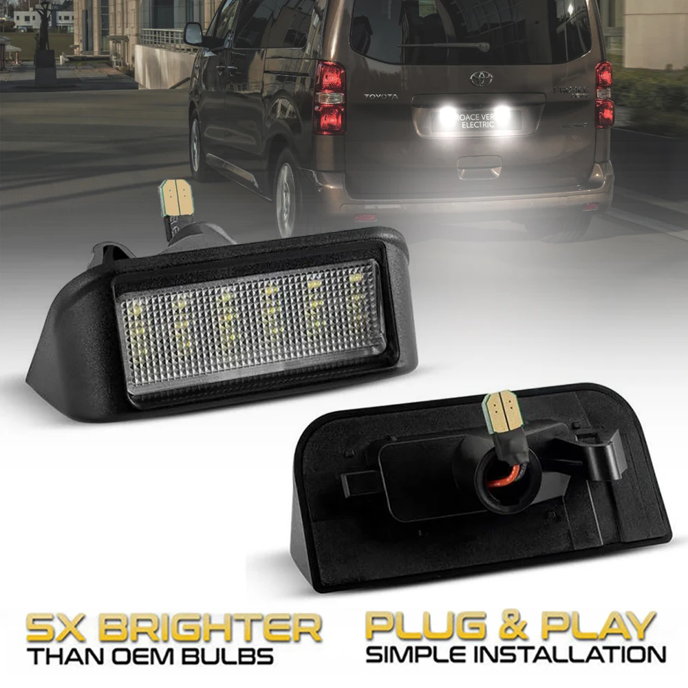 2Pcs NO Error LED License Plate Light Number Lamps For Opel Vivaro C