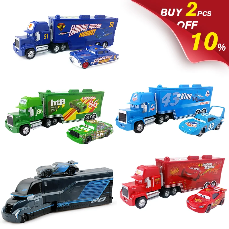 Disney Pixar Cars 2 &amp 3 Lightning McQueen The King Jackson Storm mack truck Uncle 1:55 автомобиль из литого металла