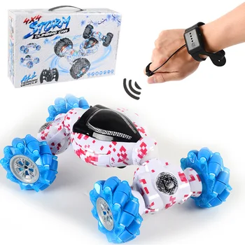 

Gesture induction twist car gravity induction watch remote control car stunt double side walking one button deformation toy