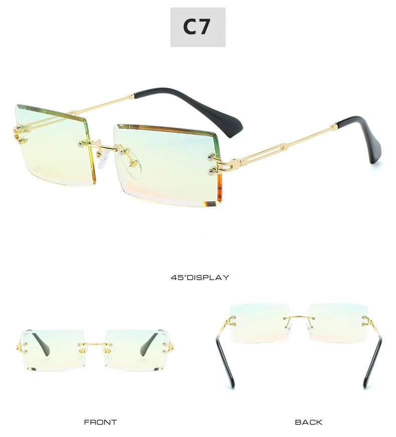 womens rimless sunglasses