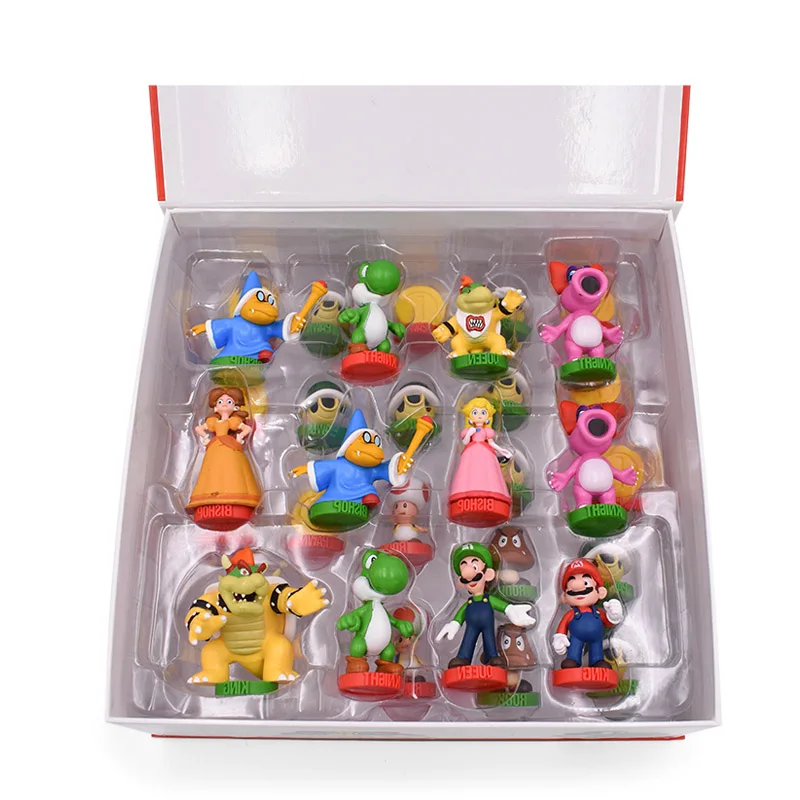 

32 Pcs/Set Anime Super Mario Chess Figure Bros Luigi Princess PVC Action Doll Collectible PVC Toy Model Baby Toy Christmas Gift