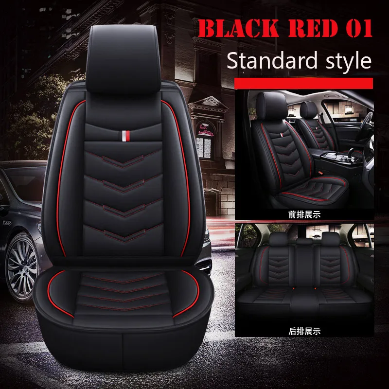 Новые роскошные автомобильные чехлы из искусственной кожи для Mercedes Benz A B C G R Sclass W204 W211 W212 W213 автомобильные подушки из искусственной кожи - Название цвета: Black  red 01